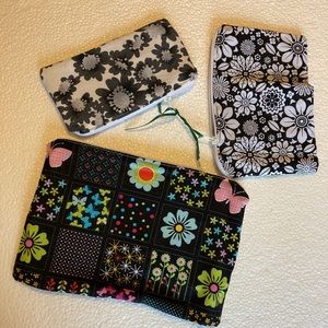 Cosmetic pouches, set of 3 multicolored